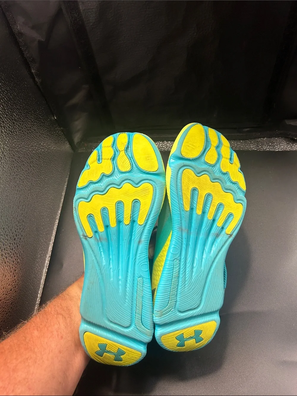 Under Armour Women's Teal Athletic Sneakers with Yellow Highlights
